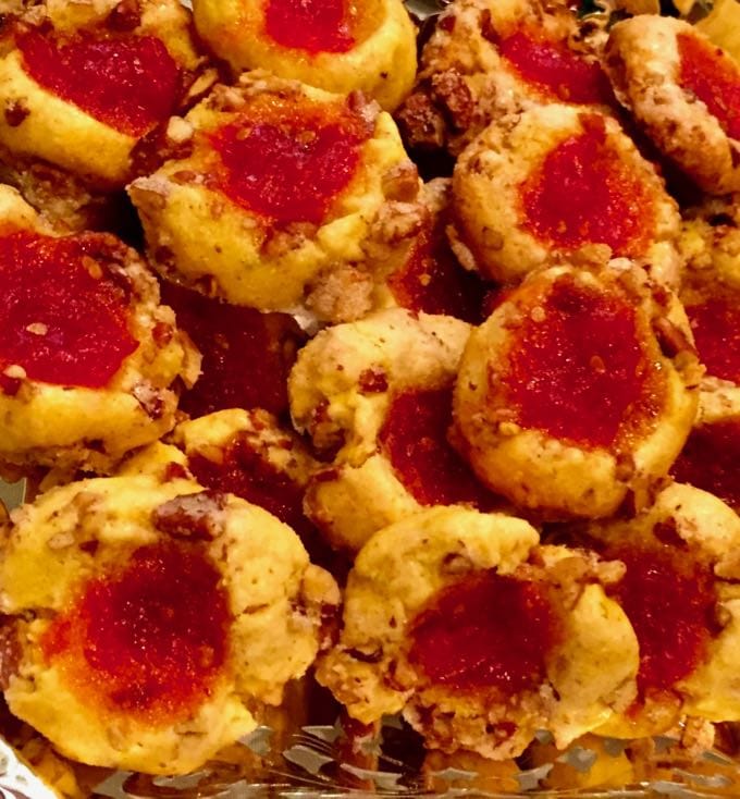 A pile of Cornmeal Cookies with Tomato Jam