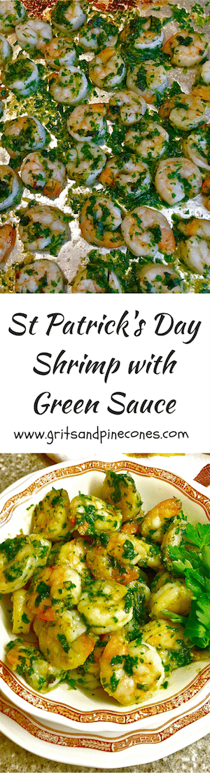 Ditch the green beer this year for St. Patrick's Day and try this quick, easy, healthy and delicious recipe for Shrimp with Green Sauce.