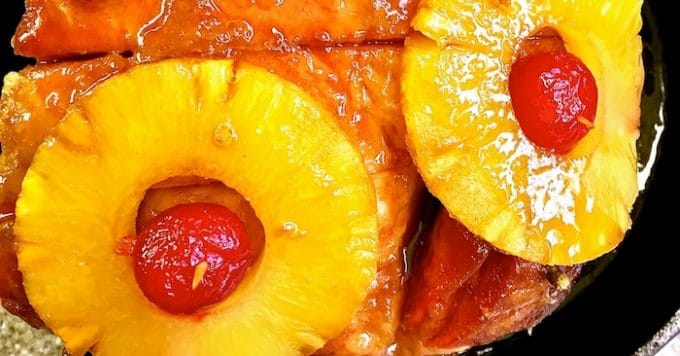 Easy Baked Ham with Pineapple and Cherries | gritsandpinecones.com