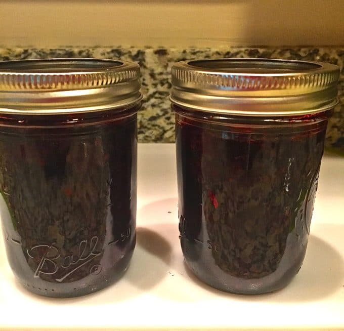 Ten Minute Microwave Blackberry Jam Grits and Pinecones