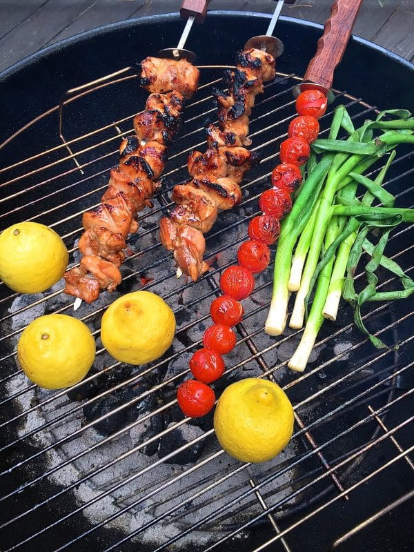 Grilled Chicken Skewers with Tomato Relish