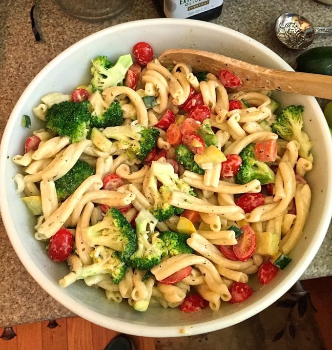 Summer Pasta Salad Loaded With Fresh Vegetables