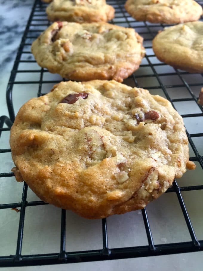 Butter Pecan Cookies cooling on a wire rack.