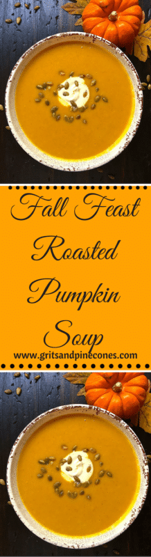 This delicious and healthy soup would be a great starter or first course for Thanksgiving dinner or is a wonderful light meal all by itself. www.gritsandpinecones.com