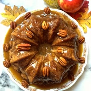 Apple Dapple Cake with Caramel Glaze