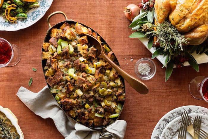 Italian sausage and Apple Stuffing.