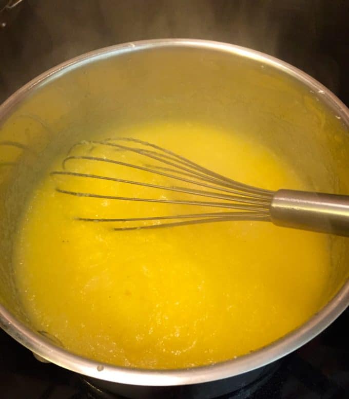 Cooking polenta for Beef and Tomato Skillet with Polenta