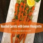 Roasted Carrots on a serving dish Pinterest Pin