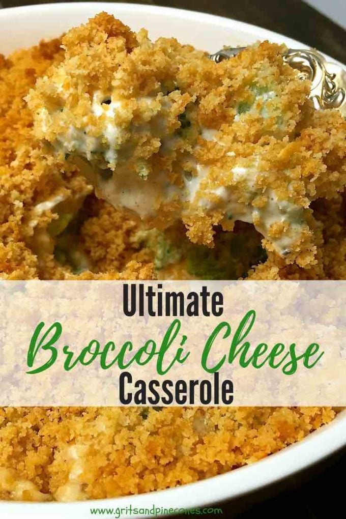 My Ultimate Broccoli Cheese Casserole pairs well with just about any entrée and this delicious, iconic Southern dish is the perfect side for a holiday dinner or any dinner for that matter. With a topping of buttery Ritz Crackers, It's the ultimate comfort food. #sidedish, #casserole, #comfortfood, #thanksgiving, #christmas, #dinner, #dinnerrecipes, #easyrecipes