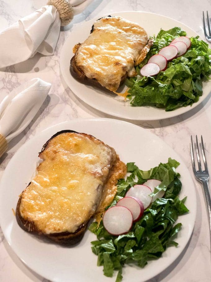 Croque Monsieur, which is somewhat of a French grilled cheese sandwich