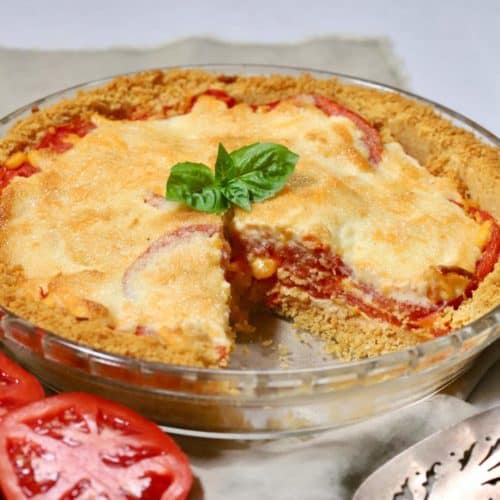 Easy Classic Southern Tomato Pie ready to serve