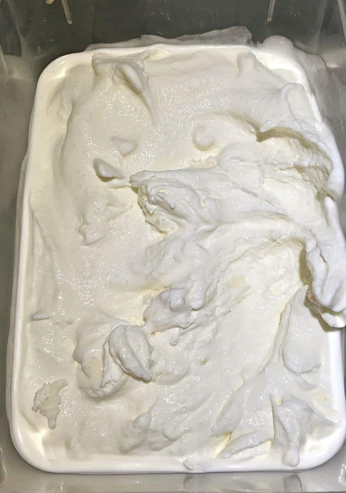 Easy No-Cook Meyer Lemon Ice Cream ready for the freezer