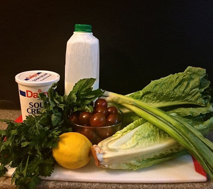 Romaine Wedge Salad with Green Goddess Dressing ingredients