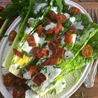 Romaine Wedge Salad with Green Goddess Dressing it's what's for dinner tonight