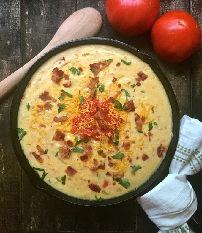 Southern Spicy Tomato-Cheese Grits ready to serve!