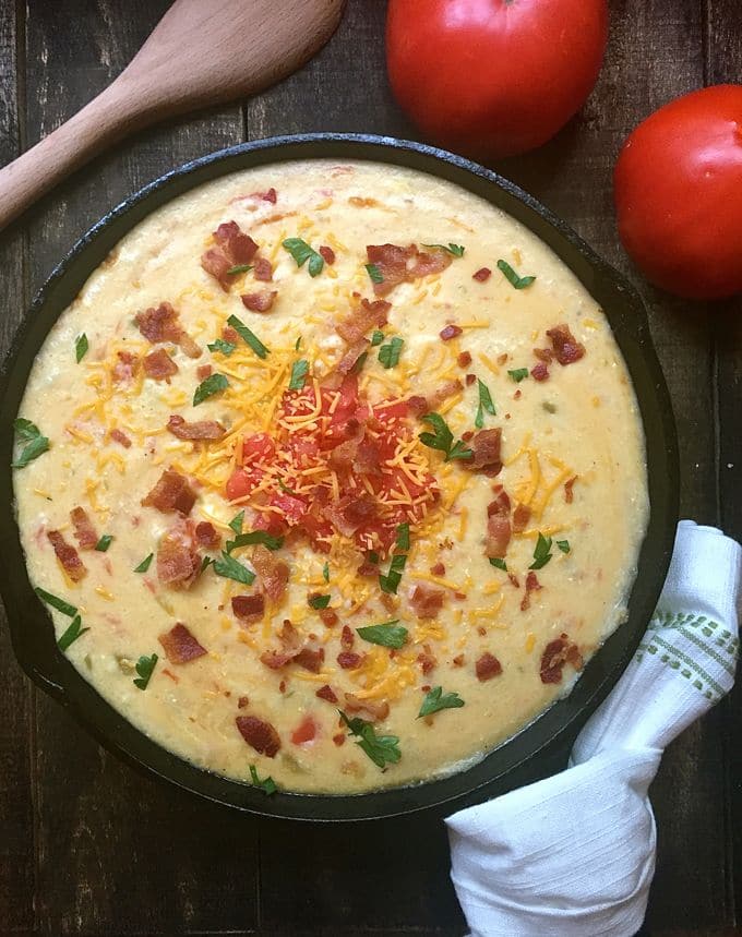 Southern Spicy Tomato-Cheese Grits ready to eat!