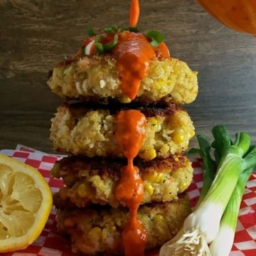 Southern Shrimp and Corn Fritters with Roasted Red Pepper Sauce