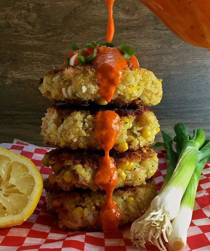 Southern Shrimp and Corn Fritters with Roasted Red Pepper Sauce