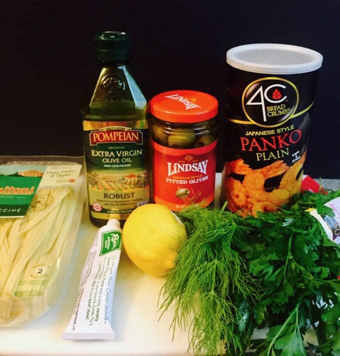 Easy Mediterranean Fettuccine Ingredients