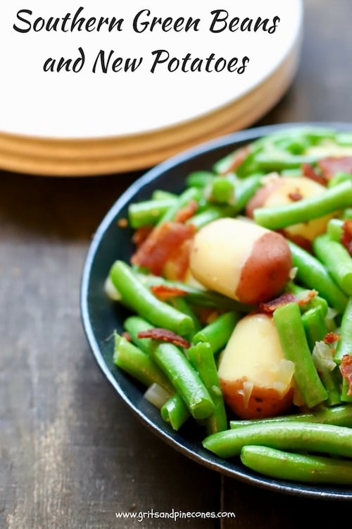 Southern Green Beans and New Potatoes is a delicious, healthy, quick and easy, vegetable side dish recipe with fresh, flavorful green beans and new potatoes.