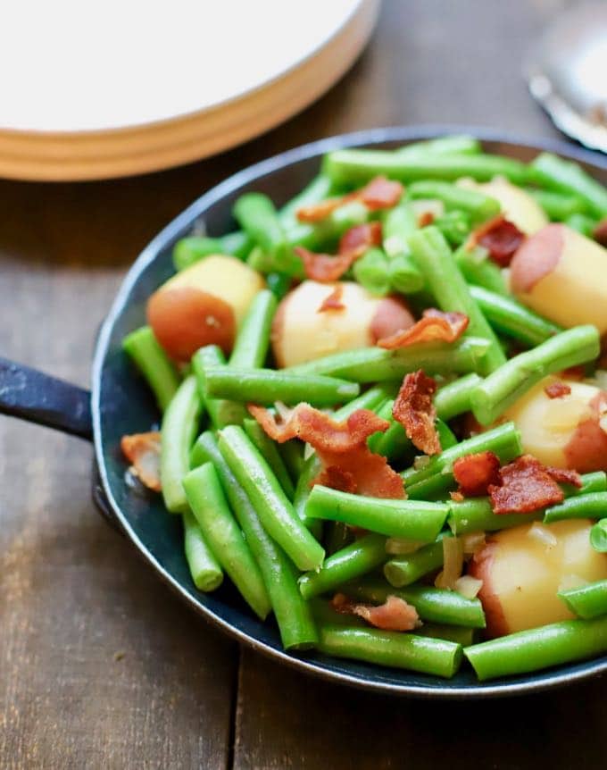 Southern Green Beans and New Potatoes ready to serve