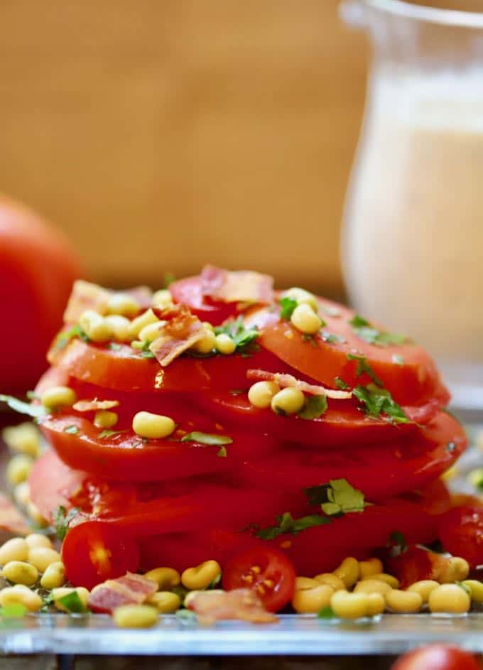 Fresh Tomato Salad with White Acre Peas