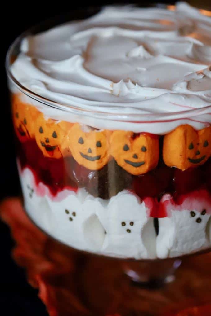 Easy Halloween Black Forest Trifle Dessert