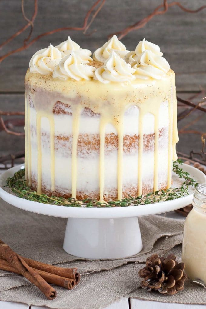 Spiked Eggnog Cake