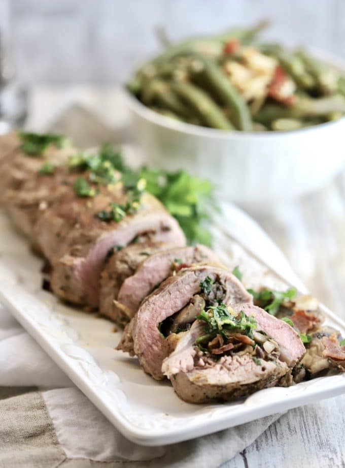 Flavorful Bacon and Mushroom Stuffed Pork Tenderloin