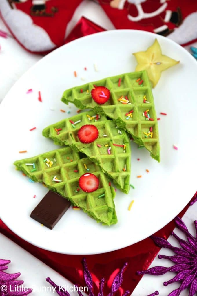 Christmas Tree Waffles