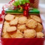 Crispy Cheesy Southern Cheese Crackers in a Christmas gift box