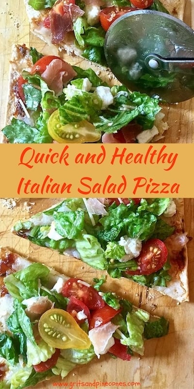 The name Quick and Healthy Italian Salad Pizza says it all; it's quick, it's healthy, it's full of healthy veggies and it's perfect for a quick weeknight dinner!