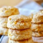 Easy Southern Cheddar Biscuits in a stack hot out of the oven