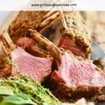 Roasted Rack of Lamb Pinterest pin.