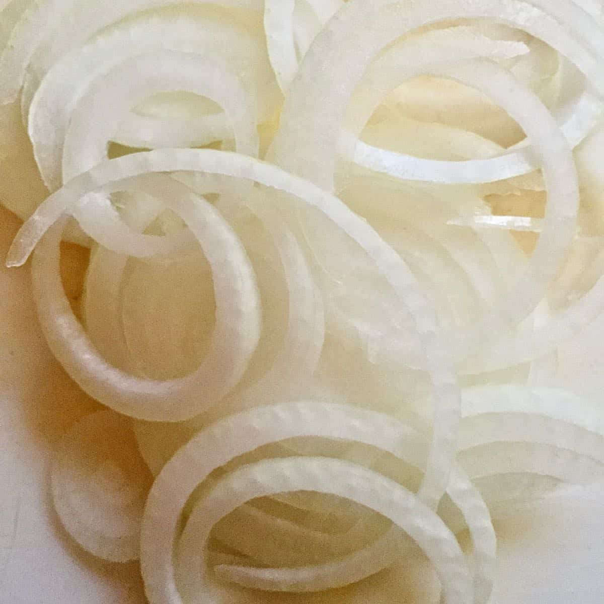 Sliced onion rings.