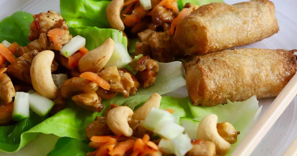Easy Healthy Chicken Lettuce Wraps Recipe | gritsandpinecones.com