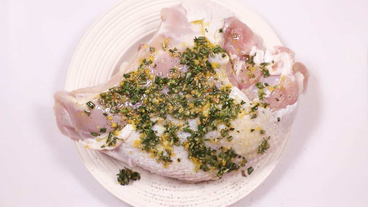 Turkey breast with herb and citrus rub. 