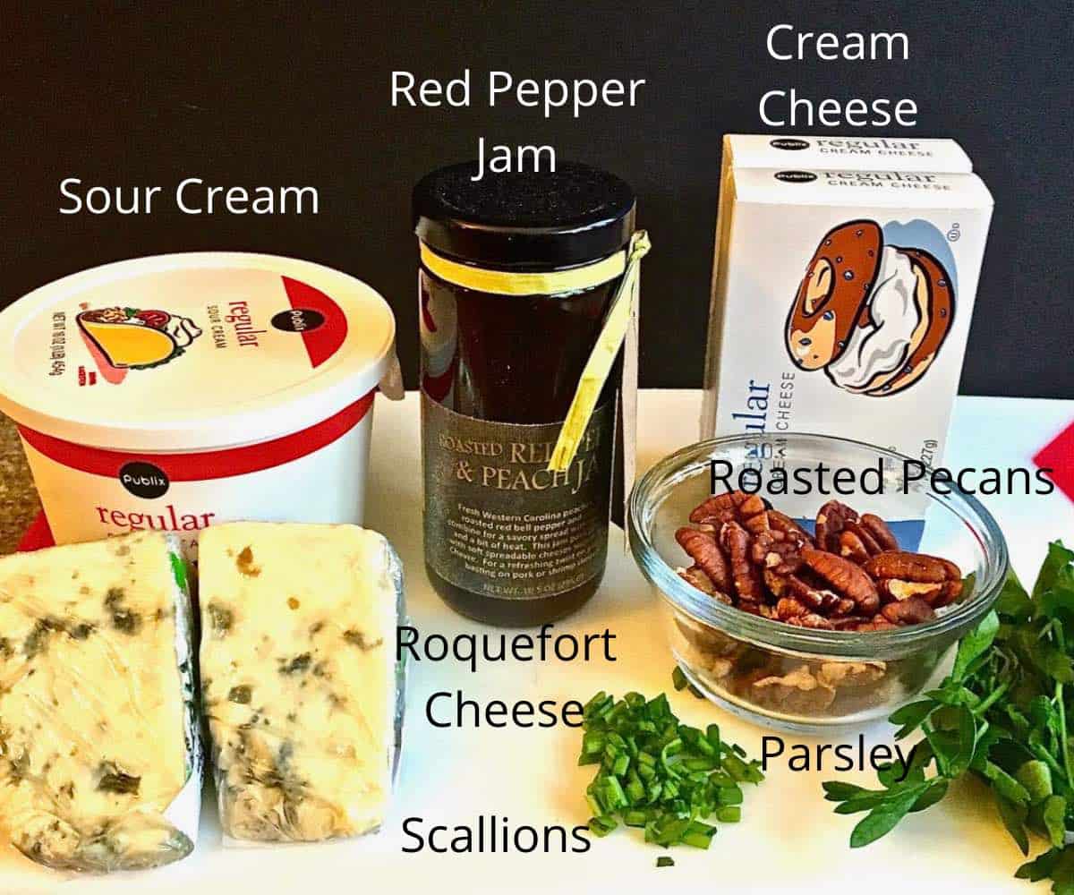 Sour cream, cream cheese and Roquefort cheese. 