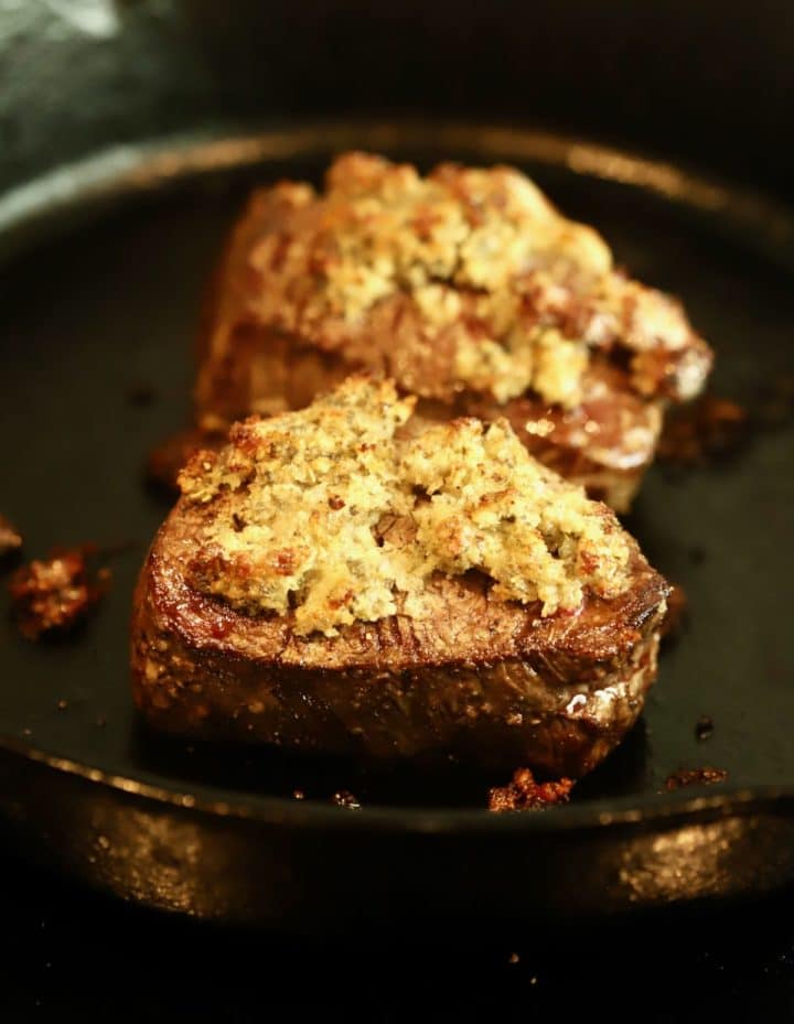 No-Fail Blue Cheese Crusted Steak Recipe | gritsandpinecones.com