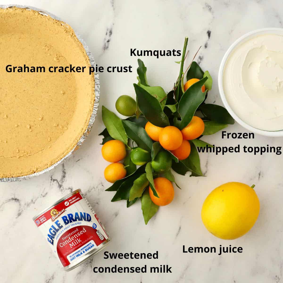 Kumquats and a graham cracker pie crust. 