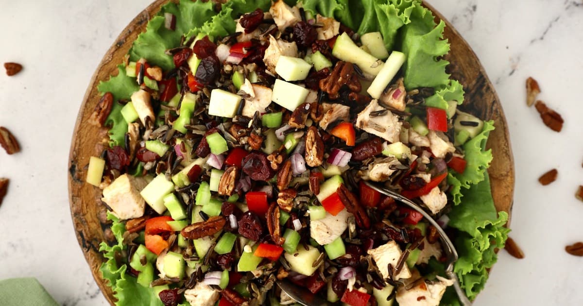 Wild Rice Chicken Salad with Cranberries | Grits and Pinecones