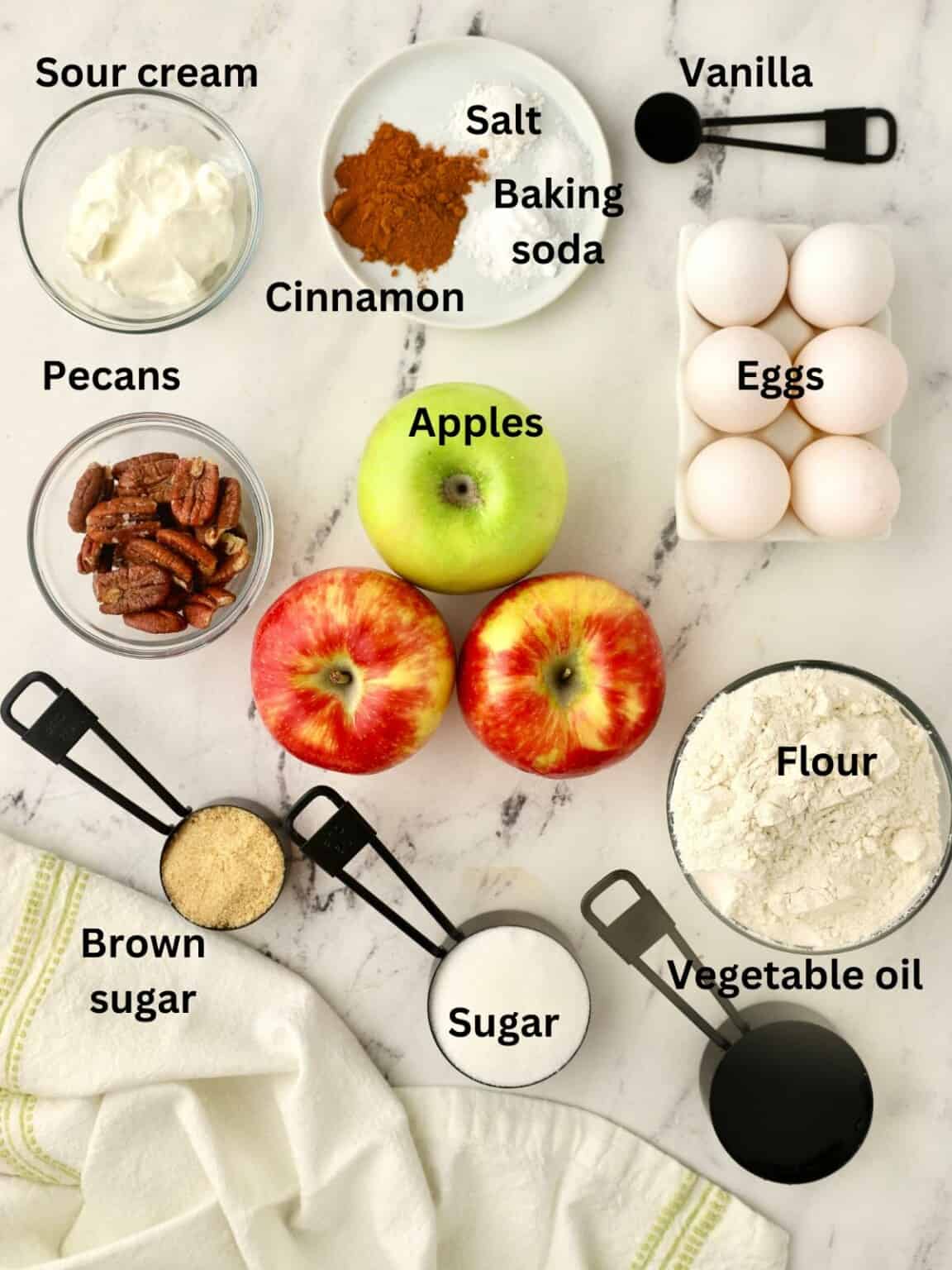 Easy Sour Cream Apple Bread with Pecans Grits and Pinecones