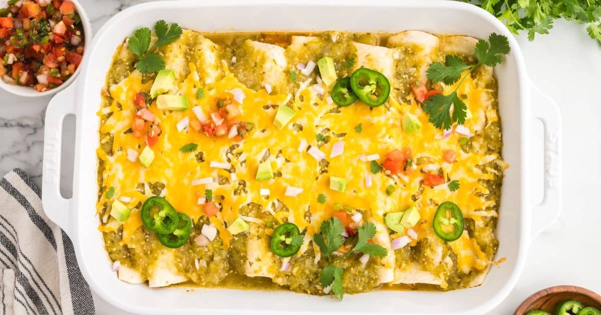 Easy Green Chicken Enchiladas Recipe with Salsa Verde