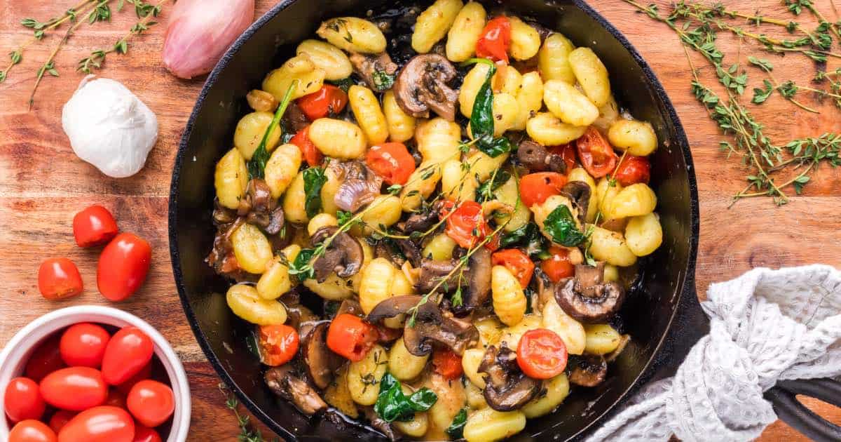 Brown Butter Skillet Gnocchi with Mushrooms