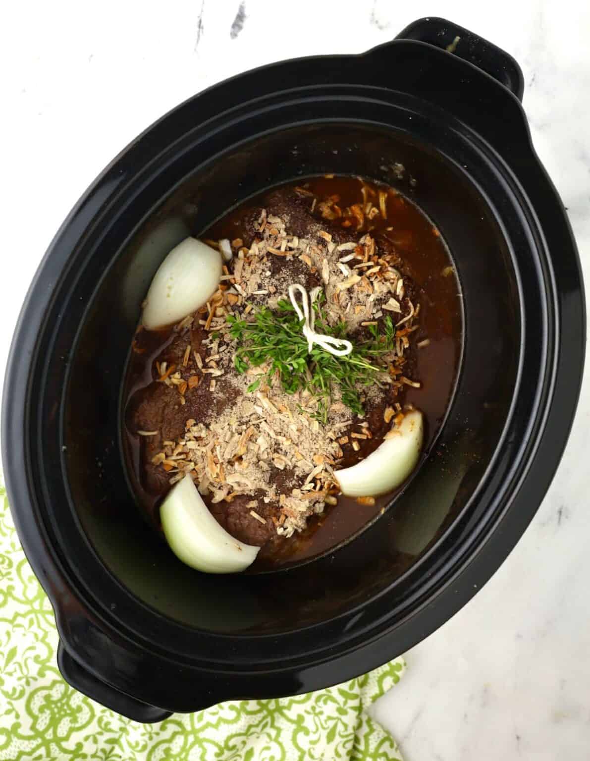 Easy CrockPot Pot Roast with Onion Soup Mix Recipe Grits and Pinecones