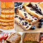 Pinterest pin showing a collage of quick breads.