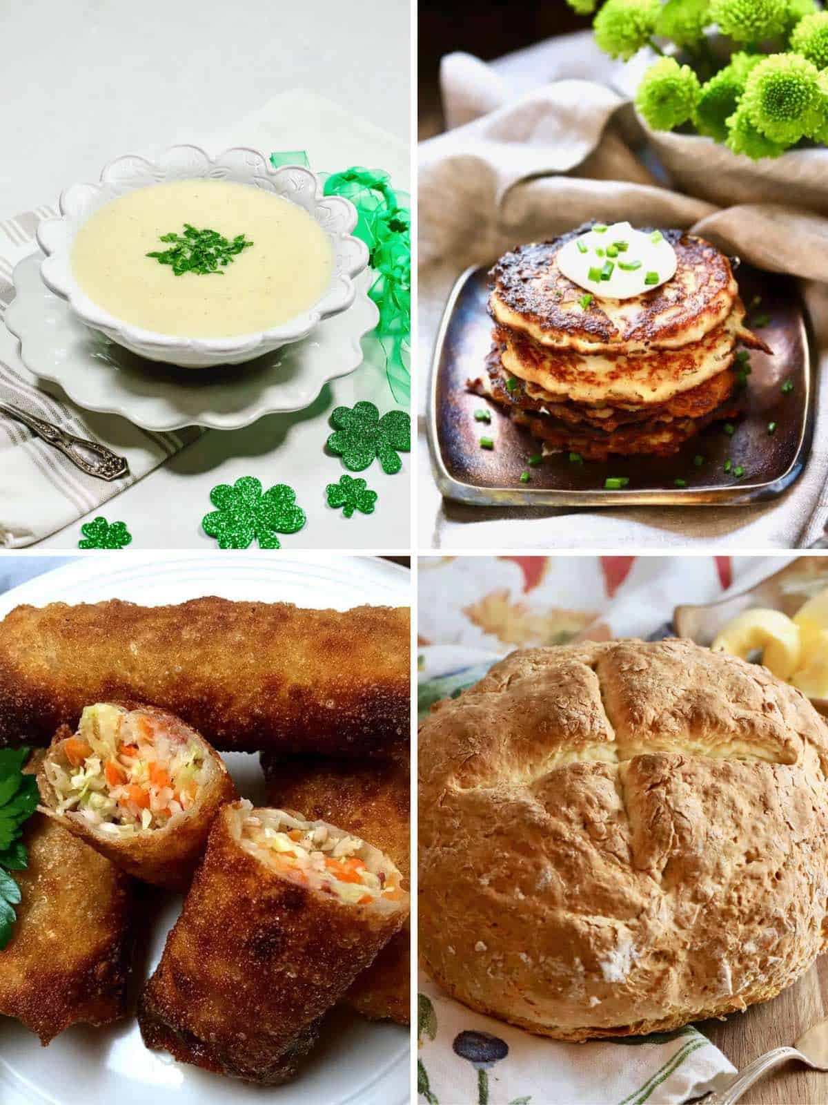 Four traditional Irish dishes for St. Patrick's Day.