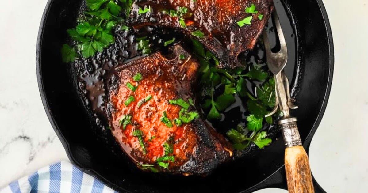 Blackened Pork Chops for Two