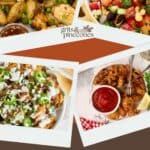 A collage of four game day snacks including wings, loaded fries, and fried oysters for game day parties.