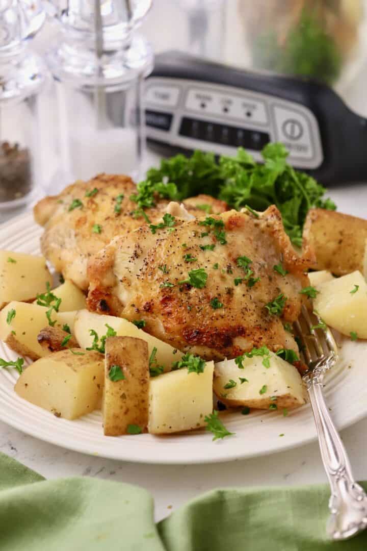 Crock-Pot Crispy Chicken and Potatoes - Grits and Pinecones